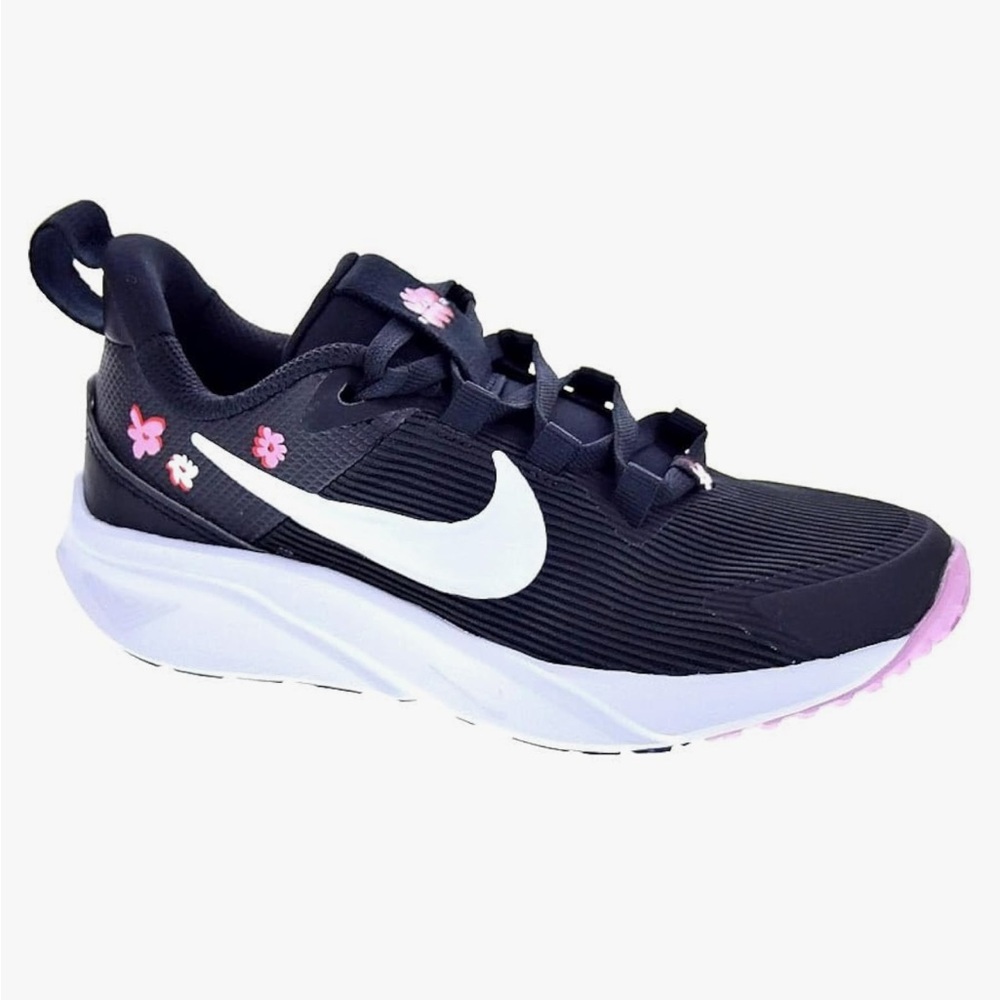 NIKE Kids Star Runner 4 Black Flowers Jr Sneaker